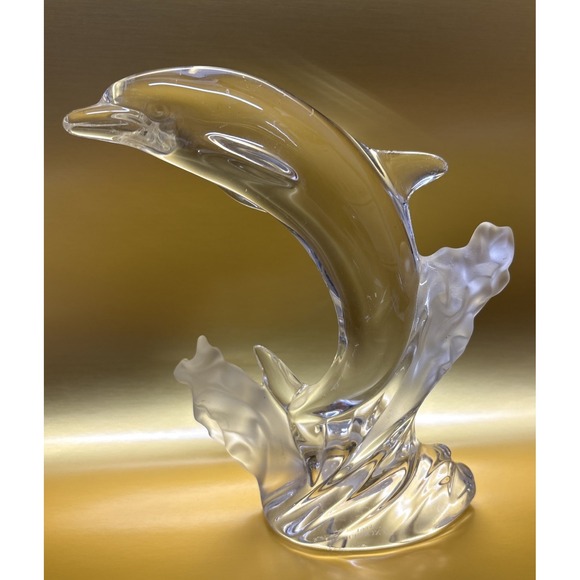 LENOX Fine Crystal Dolphin on a Wave 1994 - Picture 1 of 4